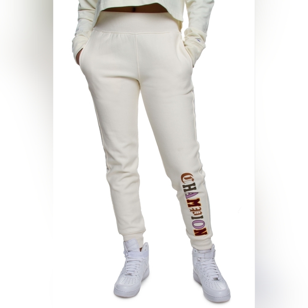 Champion Women's Off-White Joggers with Logo